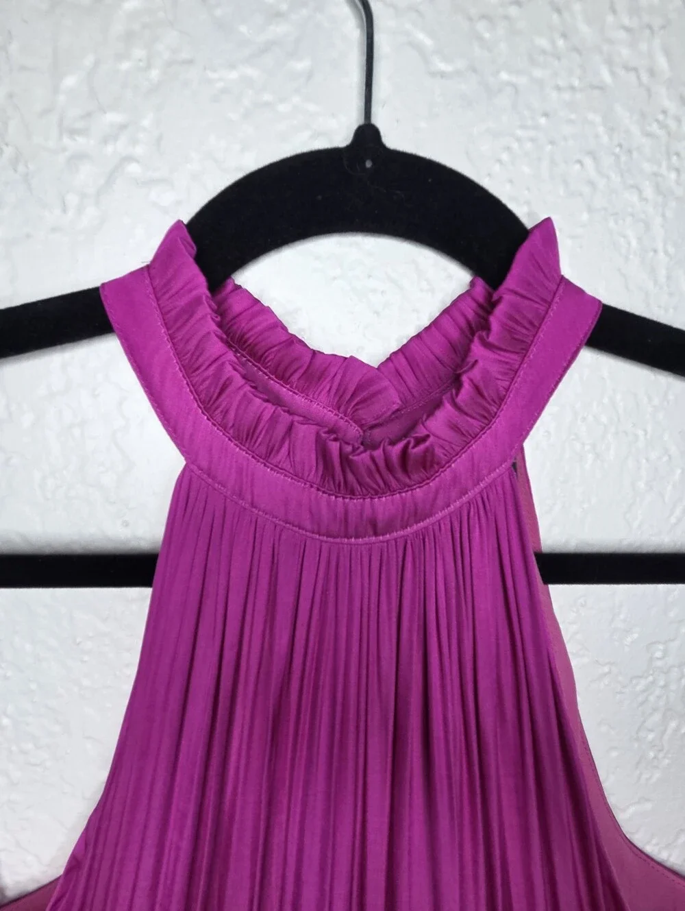 Banana Republic Sleeveless Ruffle Halter Maxi Dress, Fuchsia Pink Size 0 Magenta